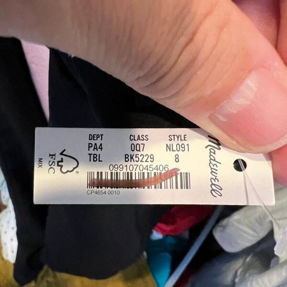 Madewell $88 Layton Mini Slip Dress in Black Size 8 NL091 - Picture 8 of 9